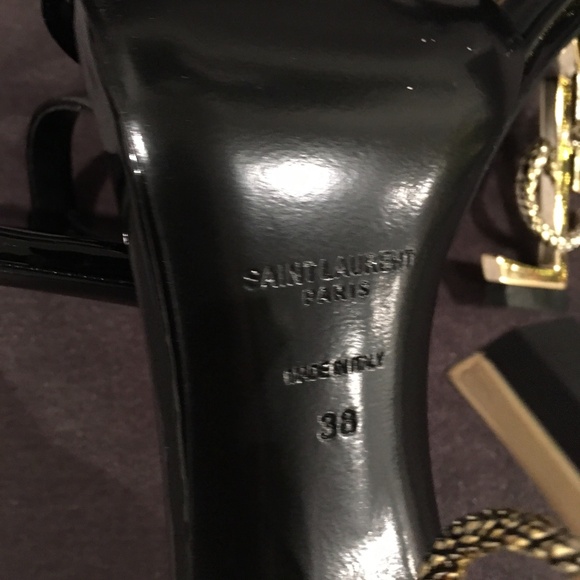 YSL Opyum Patent Leather Sandals with Snake Heels - Picture 5 of 6